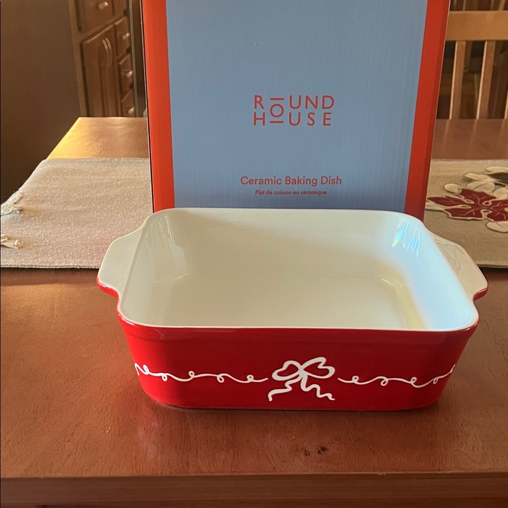 Round House Red Ceramic Baking Dish 8x8